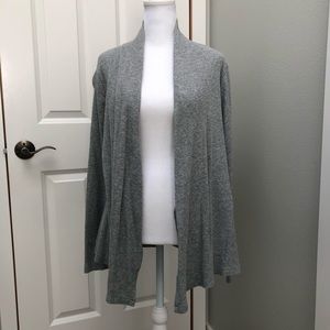 GAP LONG SLEEVE OPEN FRONT WAFFLE KNIT CARDIGAN SWEATER GREY MEDIUM